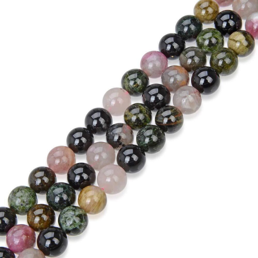 2855 2 Strands Adabele Natural Multi Colors Tourmaline Healing Gemstone 6mm